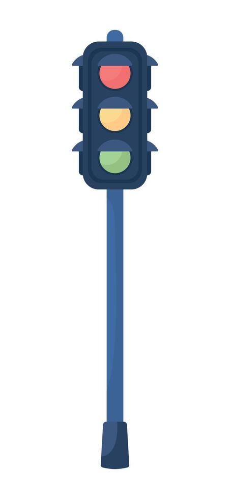 Traffic light semi flat color vector object
