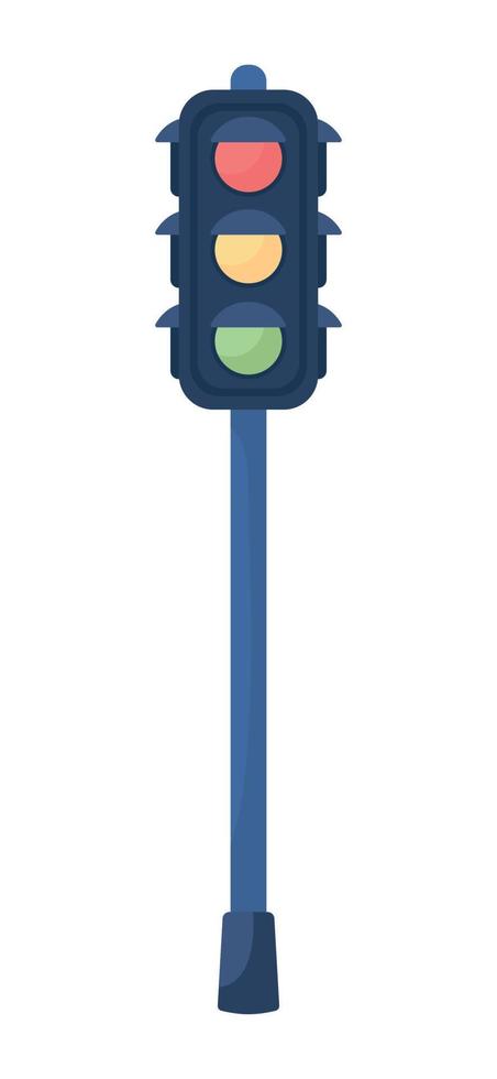 Traffic light semi flat color vector object