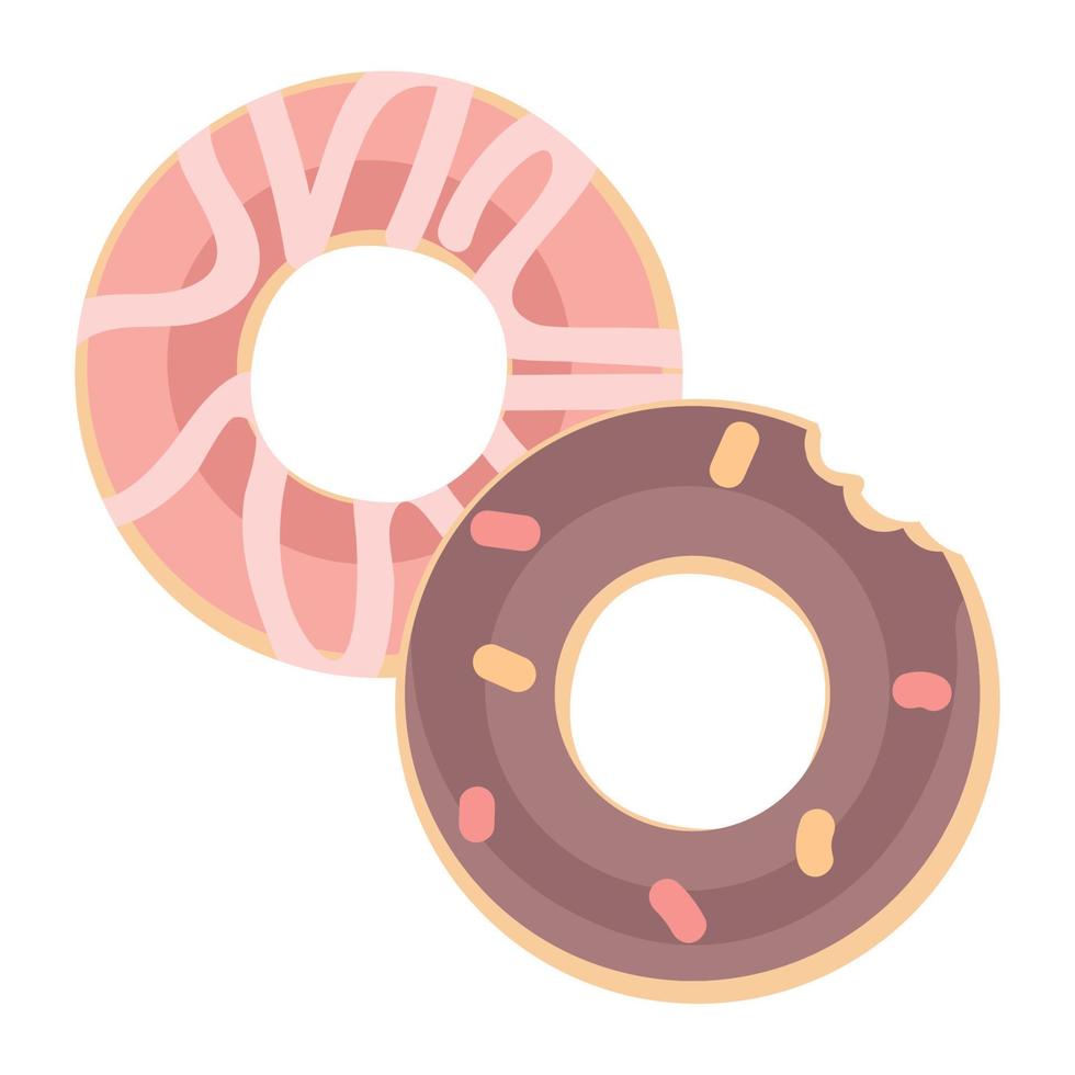 Donuts objeto vectorial de color semiplano vector