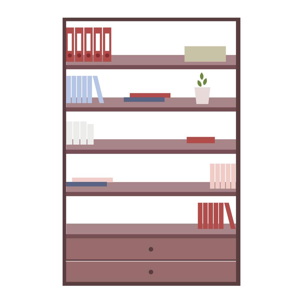 Bookcase for office semi flat color vector object