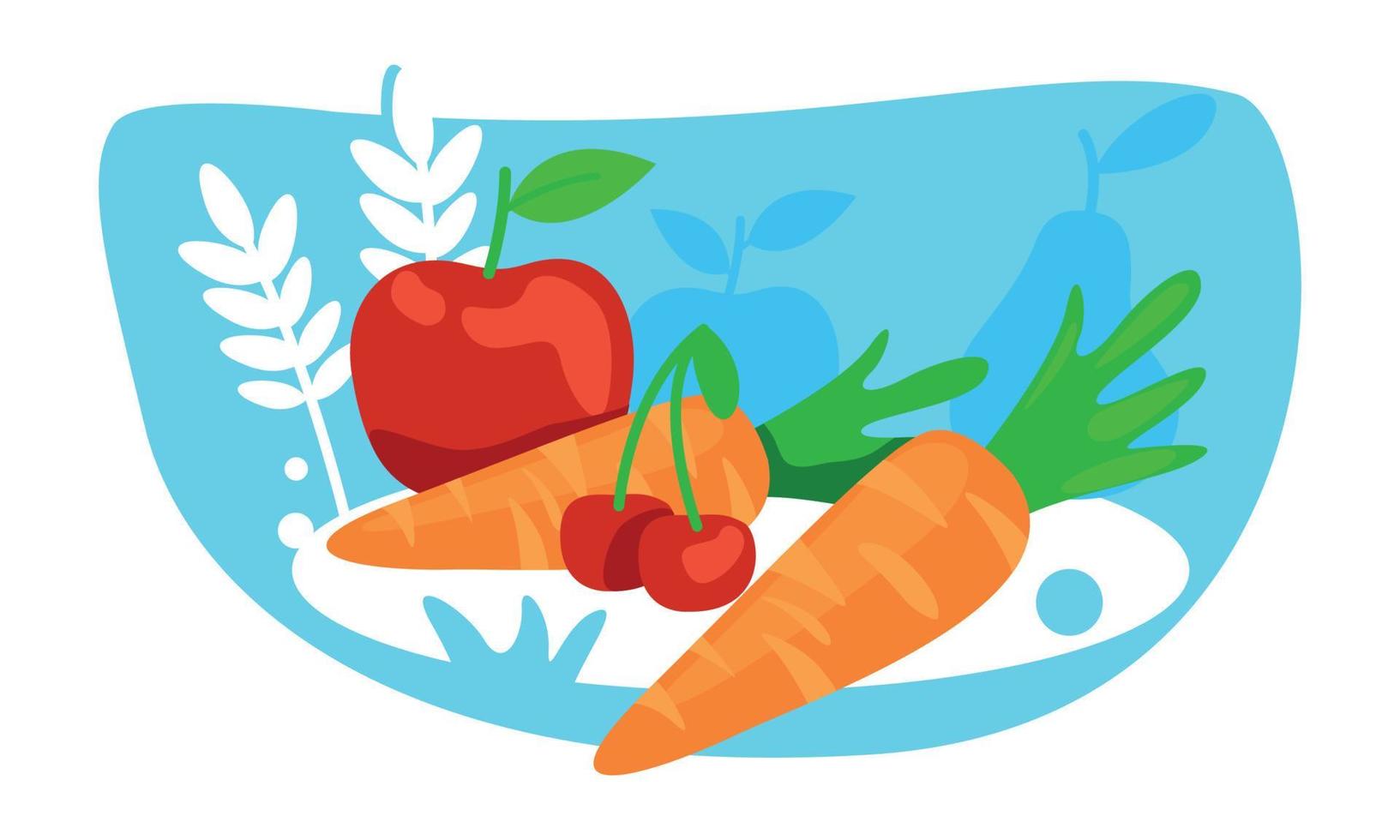 Healthy nutrition semi flat color vector object