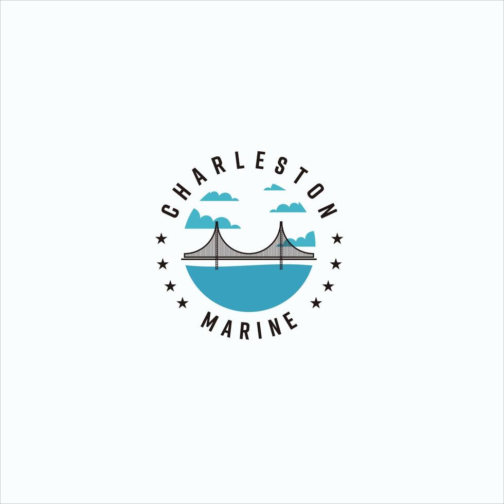 Bridge logo vector icon illustration design Premium Vector