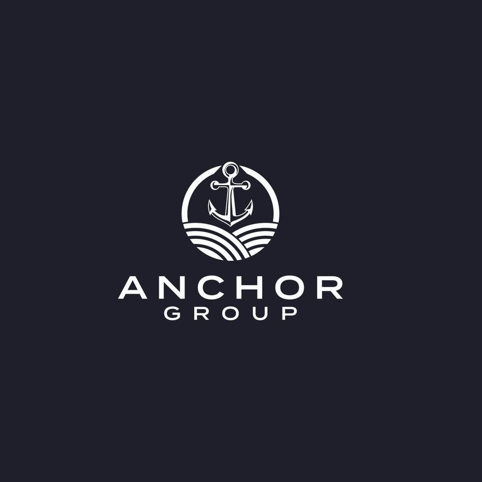 Anchor logo vector icon illustration design Premium Vector