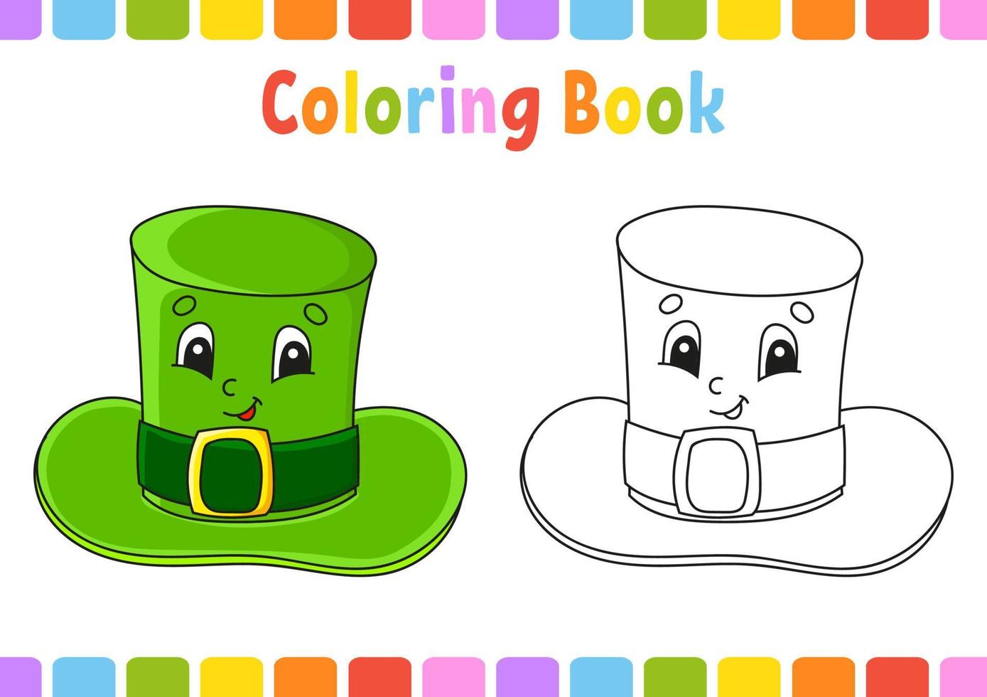 Coloring book for kids. St. Patrick's Day. Cartoon character. Vector illustration. Fantasy page for children. Black contour silhouette. Isolated on white background.