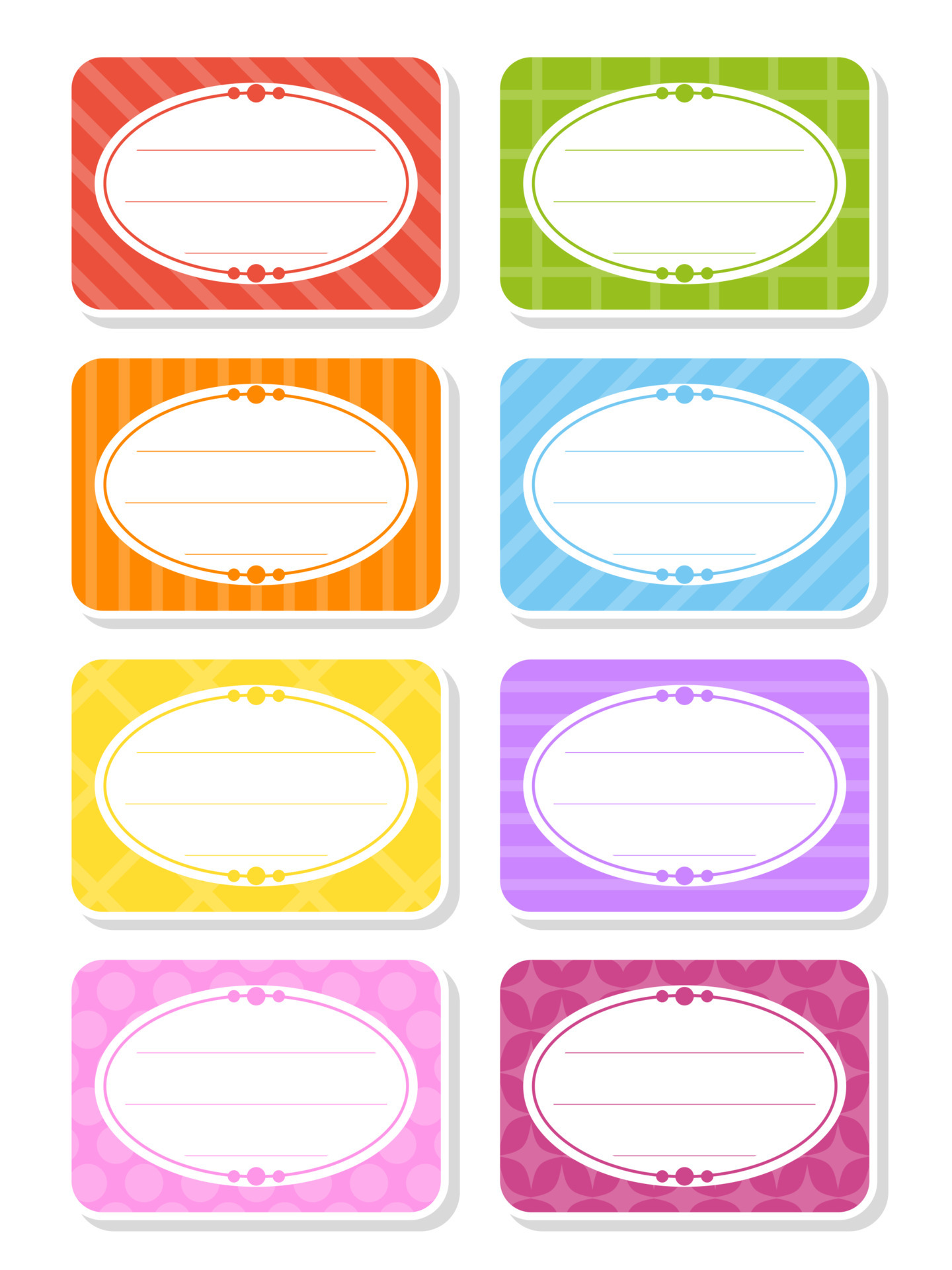 Set stickers for design. Empty template. Name tags, gift ...