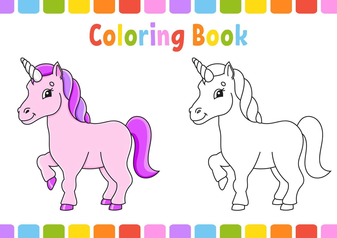 libro para colorear para niños. tema de cuento de hadas. personaje animado. ilustración vectorial página de fantasía para niños. silueta de contorno negro. aislado sobre fondo blanco. vector