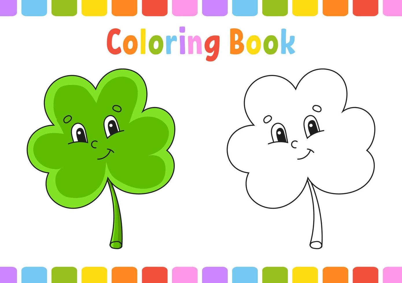 Coloring book for kids. St. Patrick's Day. Cartoon character. Vector illustration. Fantasy page for children. Black contour silhouette. Isolated on white background.