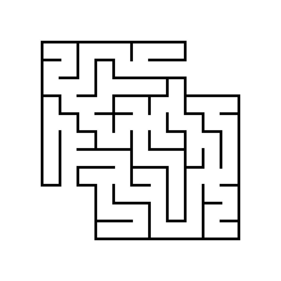 Square maze. Game for kids. Funny labyrinth. Education developing worksheet. Activity page. Puzzle for children. Riddle for preschool. Logical conundrum. Vector illustration.