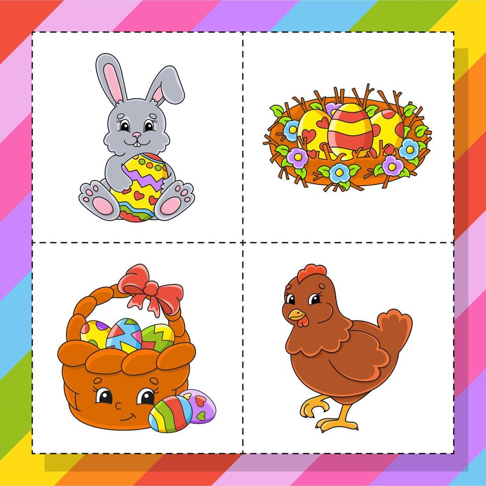 Cartoon character. Easter theme. Colorful vector illustration. Isolated on white background. Design element. Template for your design, books, stickers, cards.