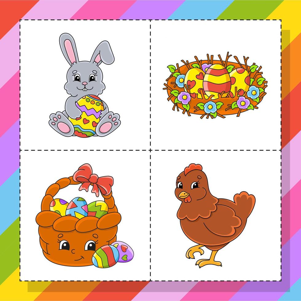 Cartoon character. Easter theme. Colorful vector illustration. Isolated on white background. Design element. Template for your design, books, stickers, cards.