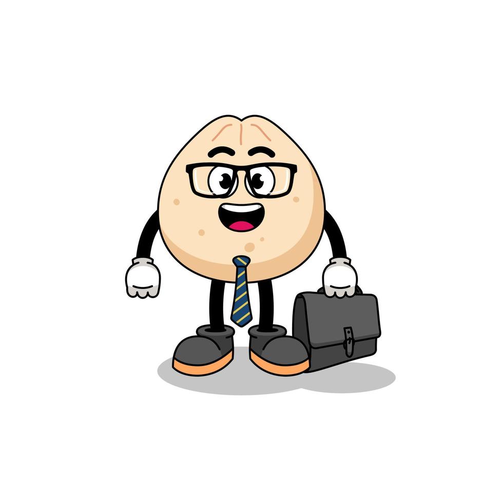 meat bun mascot as a businessman vector