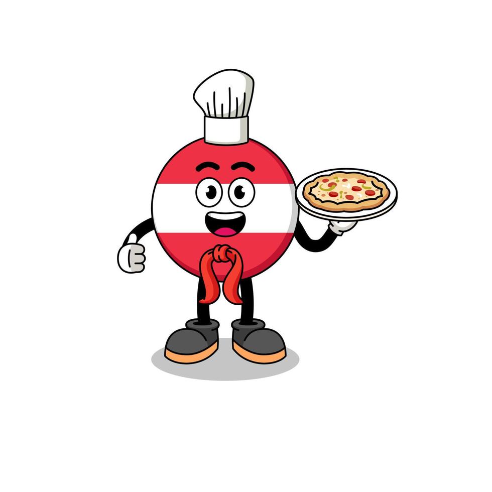 Illustration of austria flag as an italian chef vector