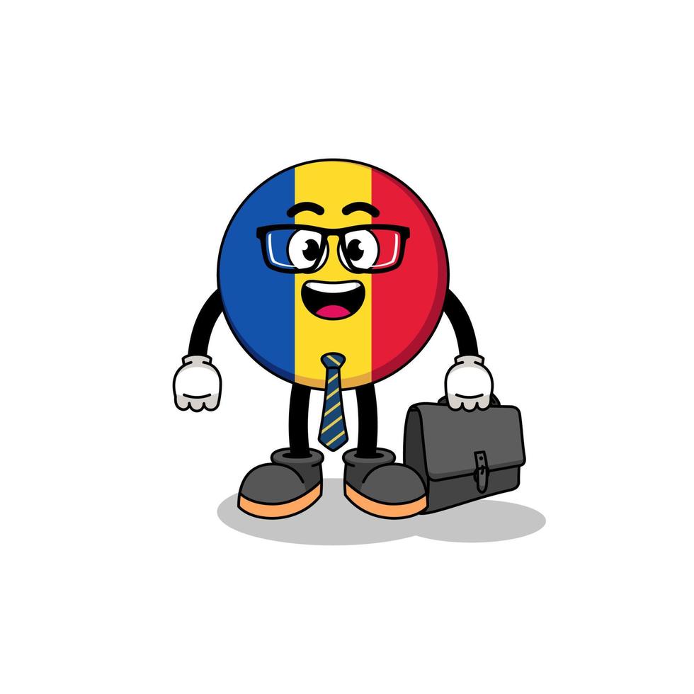 mascota de la bandera de rumania como hombre de negocios vector