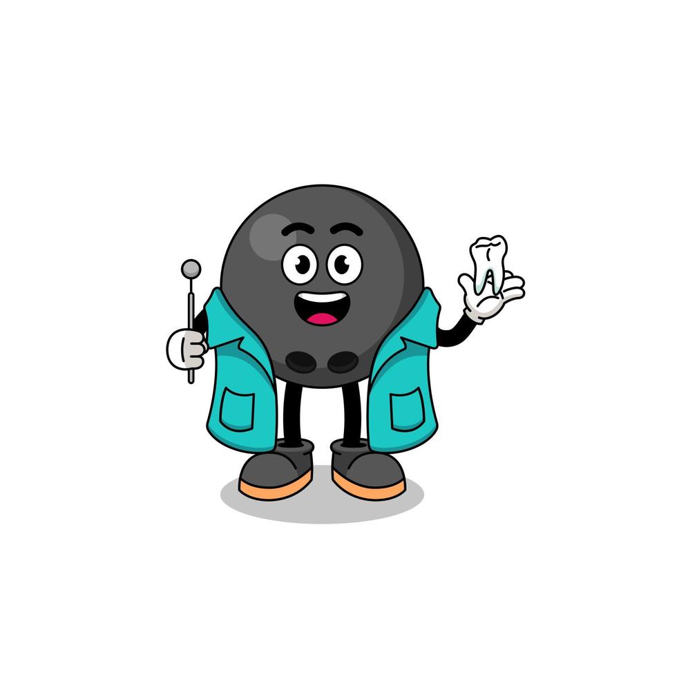 Illustration of bowling ball mascot as a dentist vector