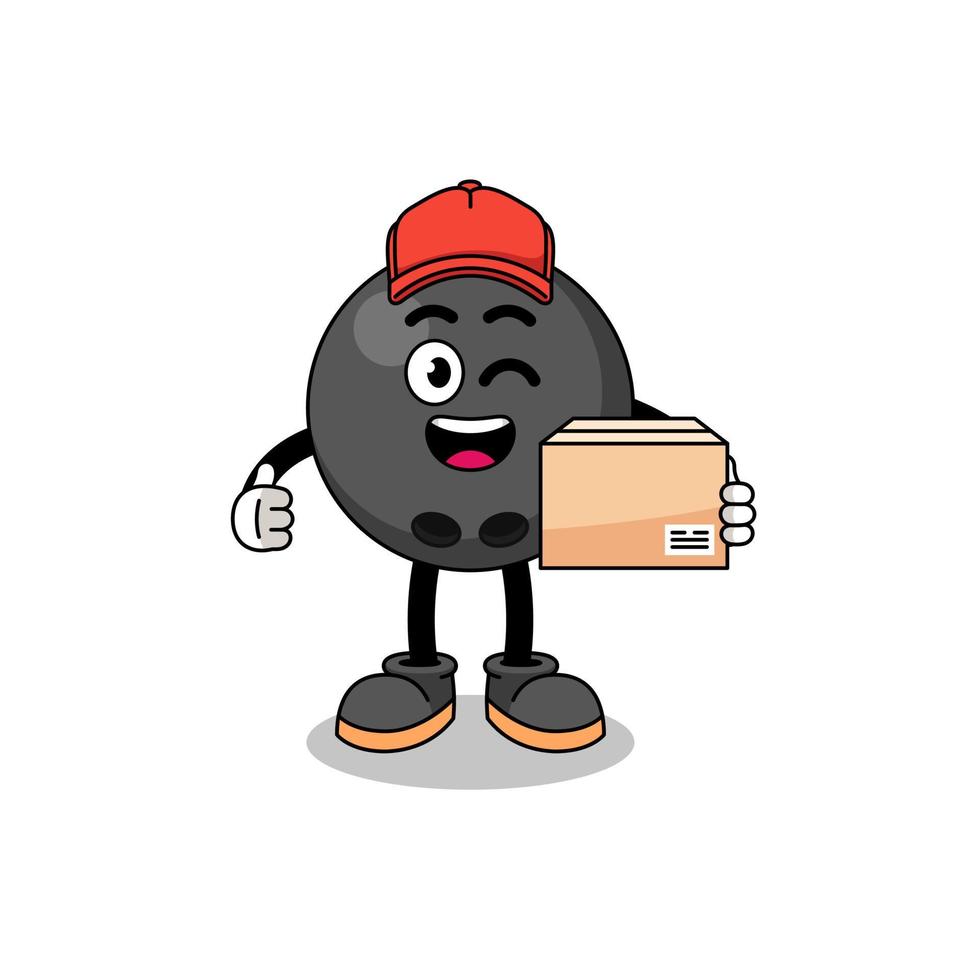 bowling ball mascot cartoon as an courier vector