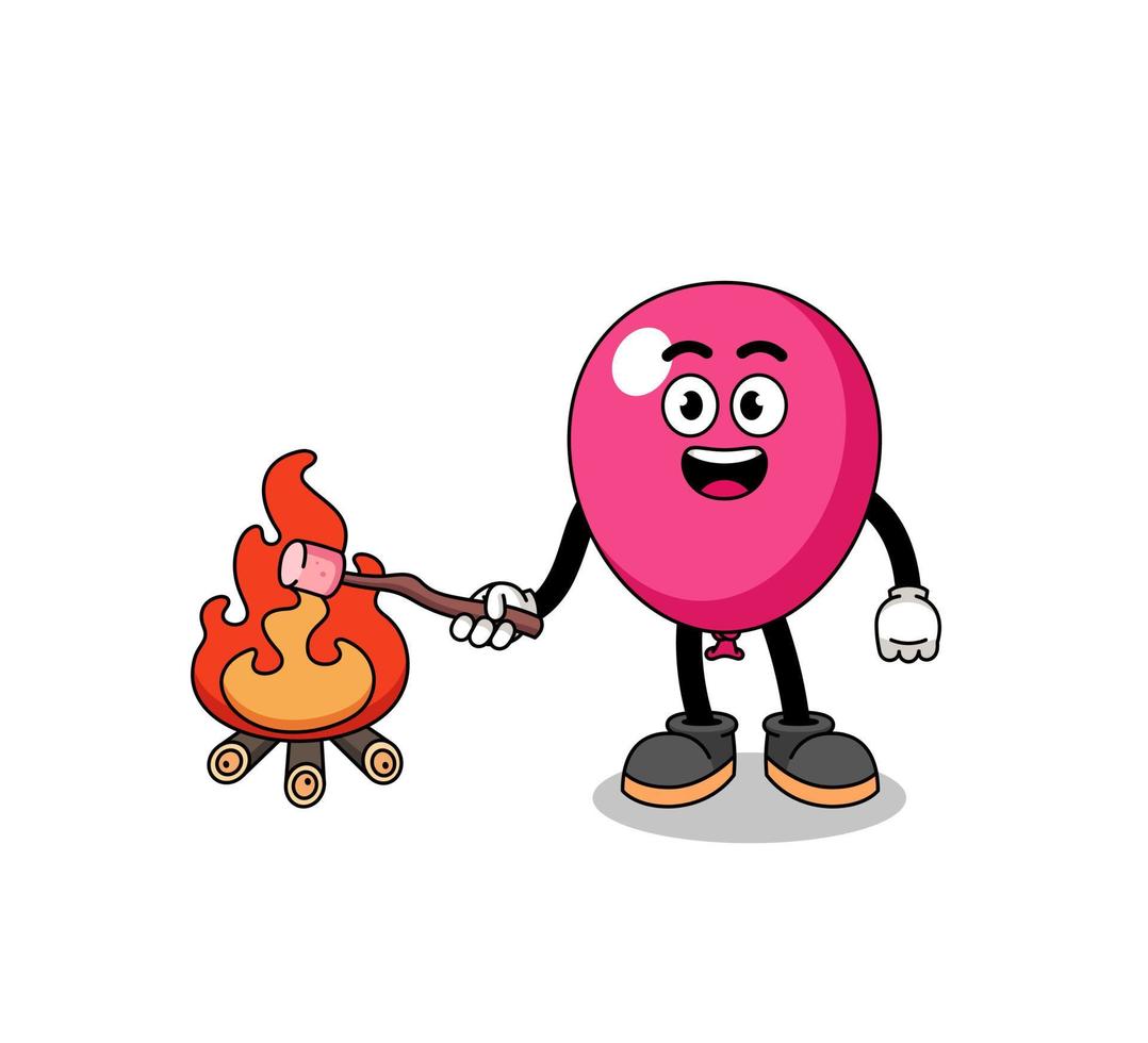 Illustration of balloon burning a marshmallow vector