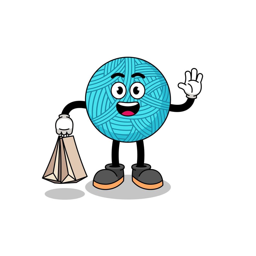 Cartoon of yarn ball shopping vector