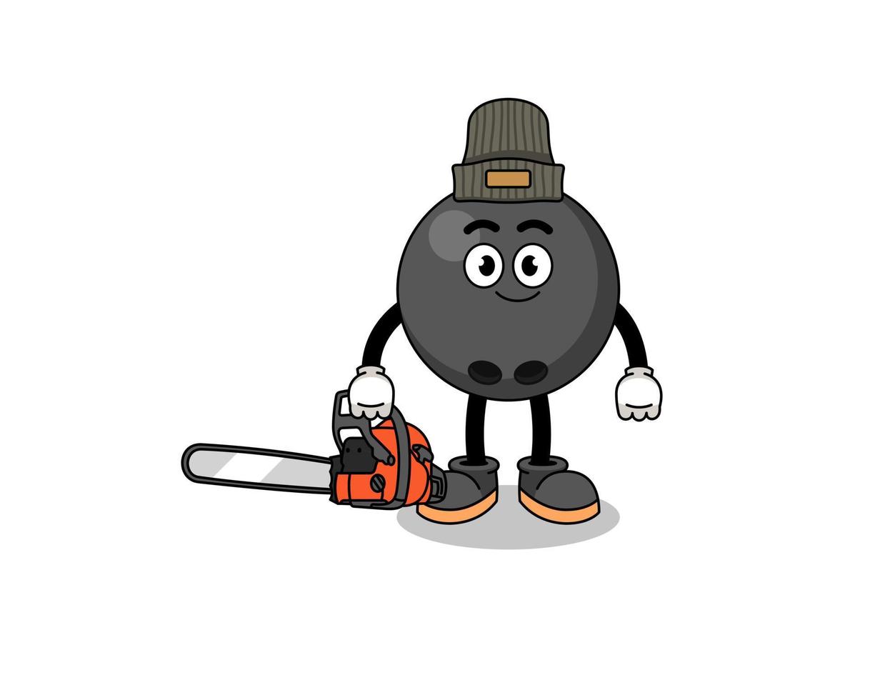 bowling ball illustration cartoon as a lumberjack vector
