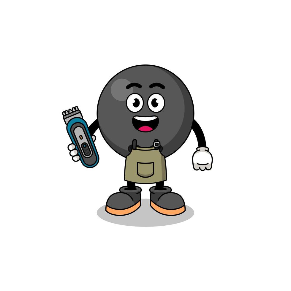 Cartoon Illustration of bowling ball as a barber man vector