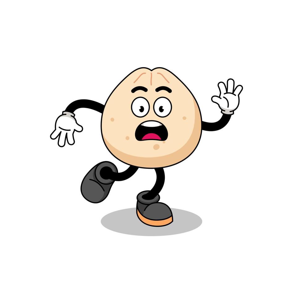 slipping meat bun mascot illustration vector