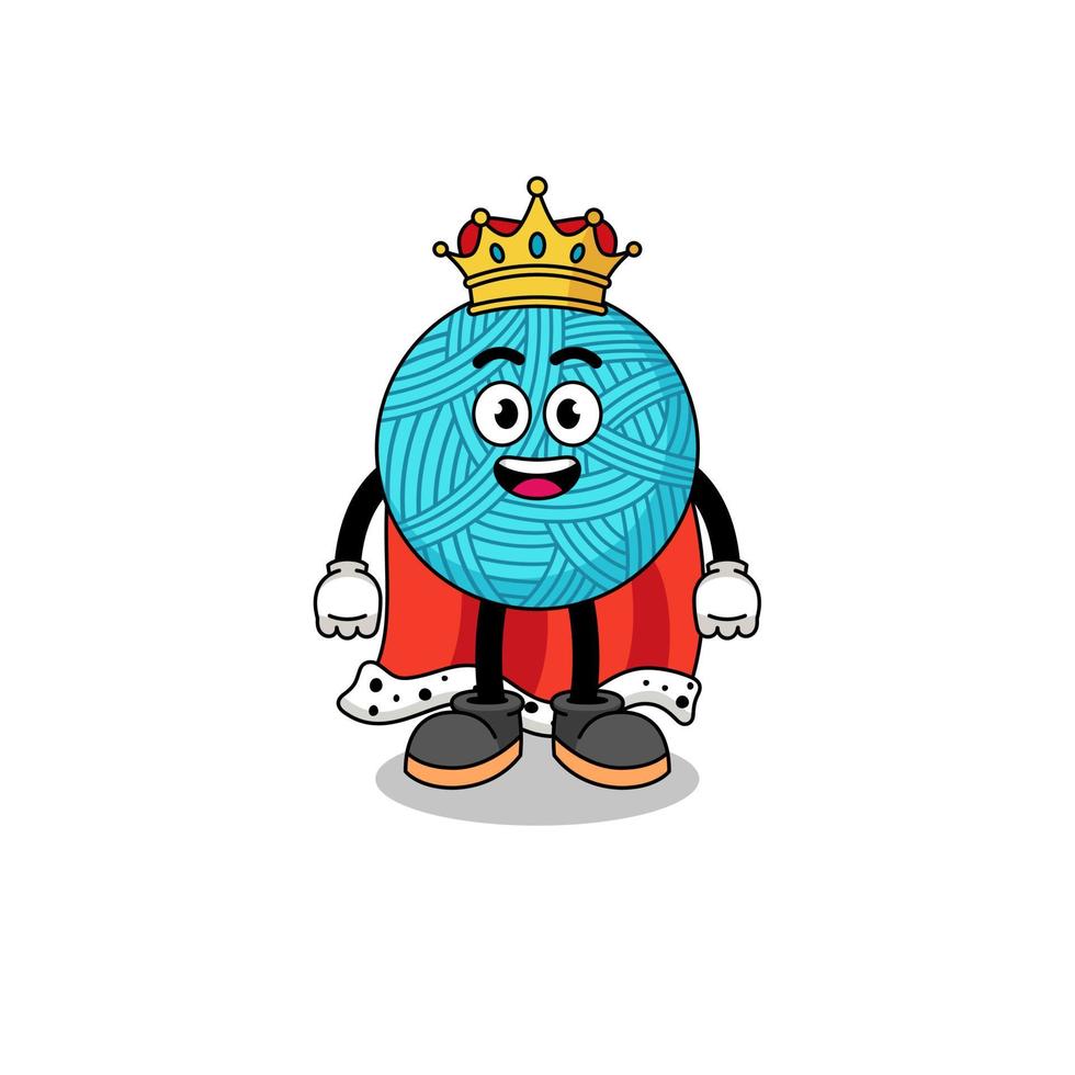 Mascot Illustration of yarn ball king vector