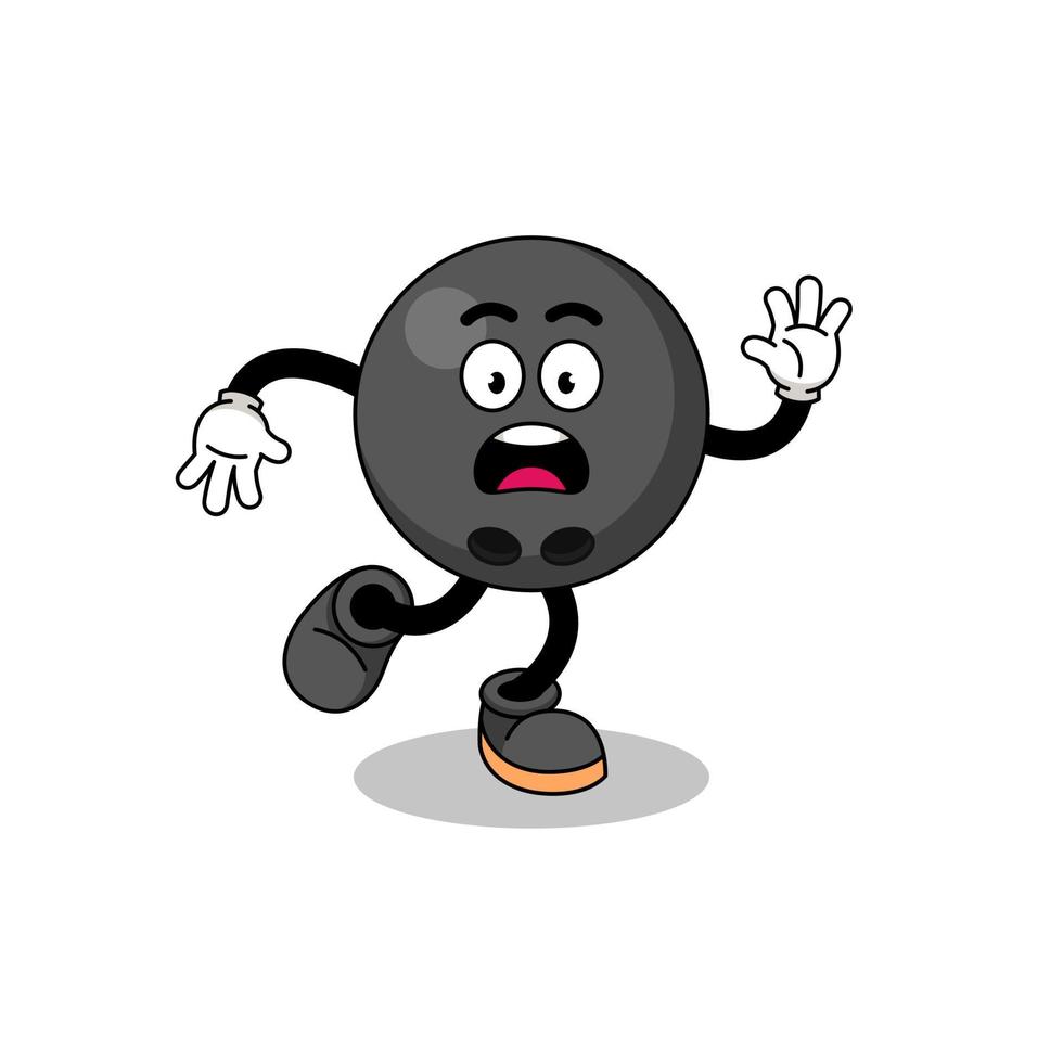 slipping bowling ball mascot illustration vector