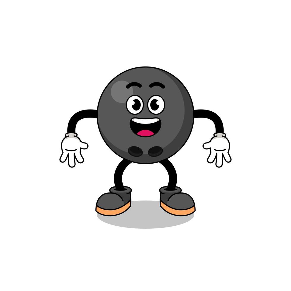 bowling ball cartoon with surprised gesture vector