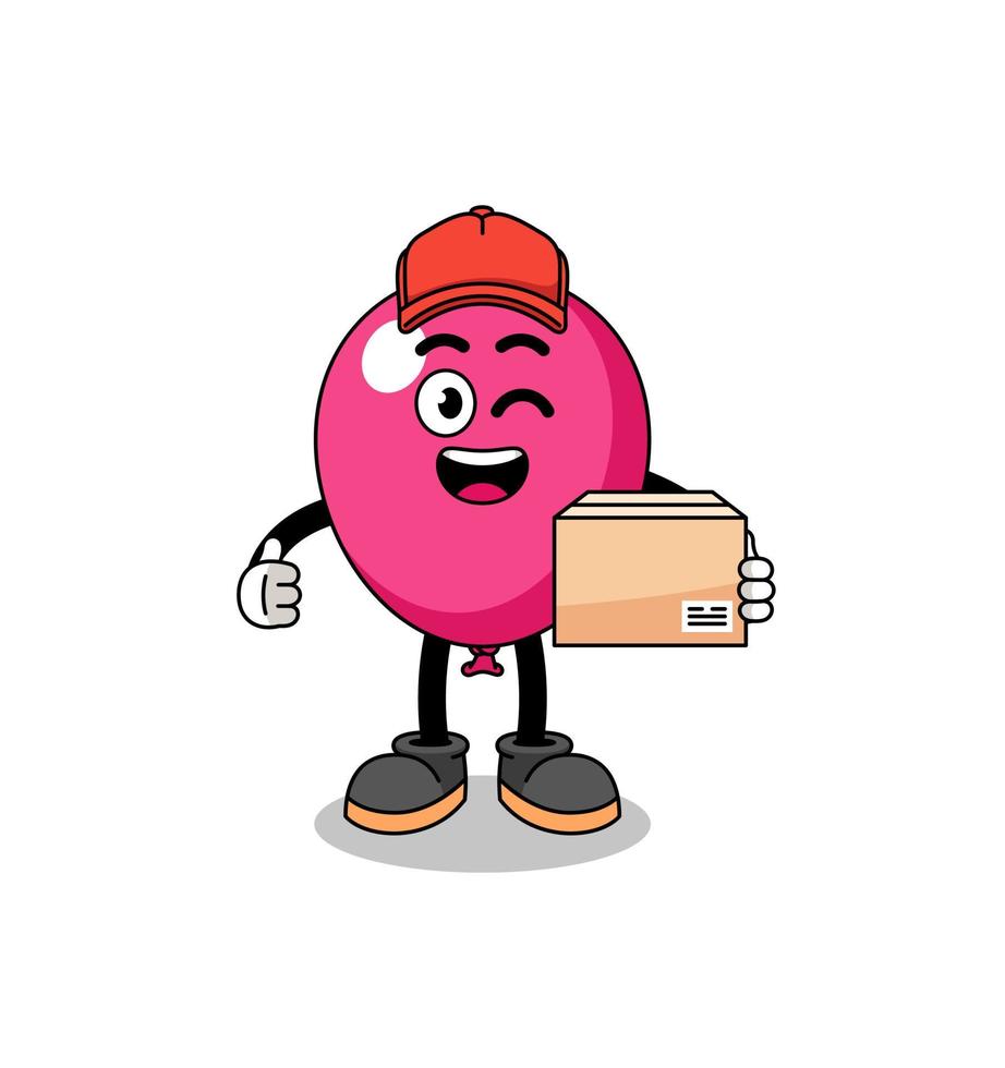 caricatura de mascota de globo como mensajero vector
