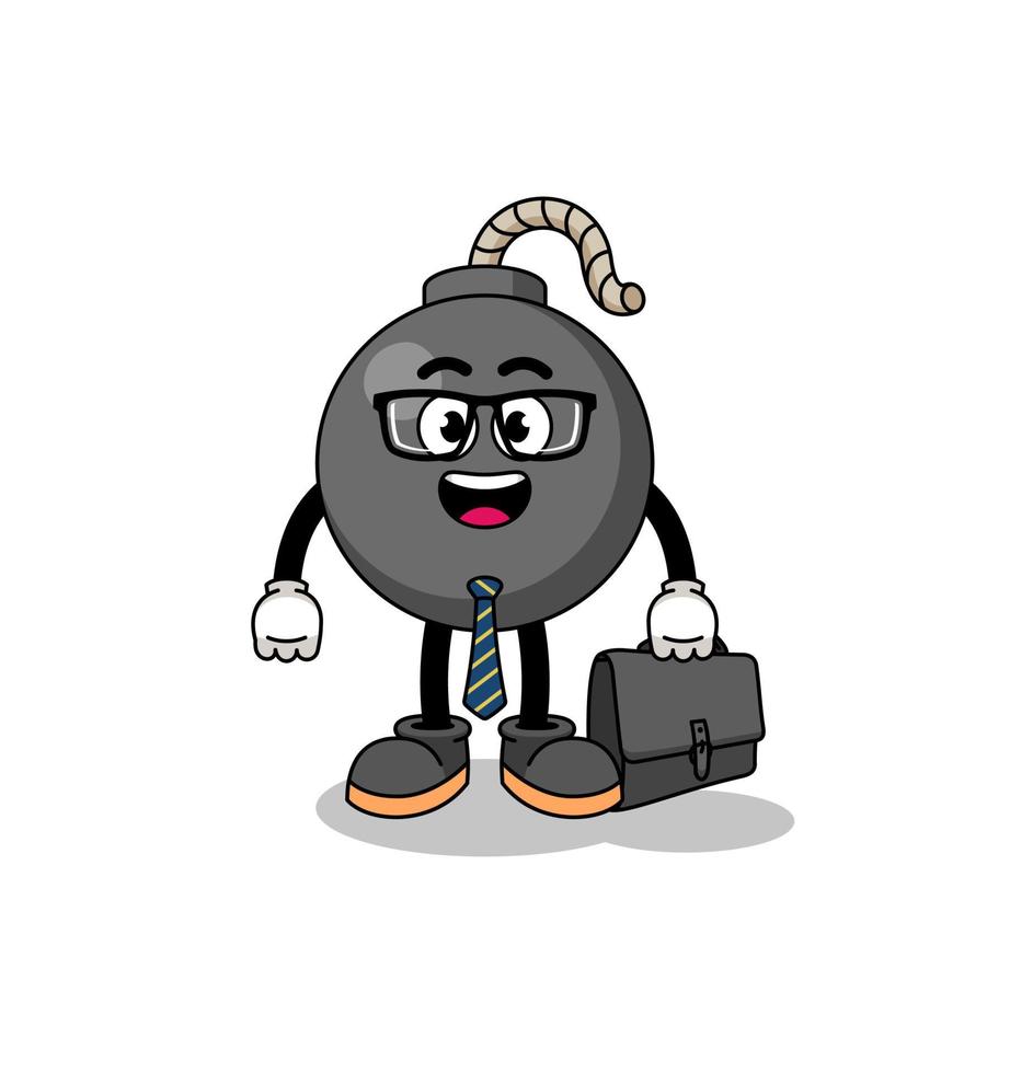 bomb mascot as a businessman vector