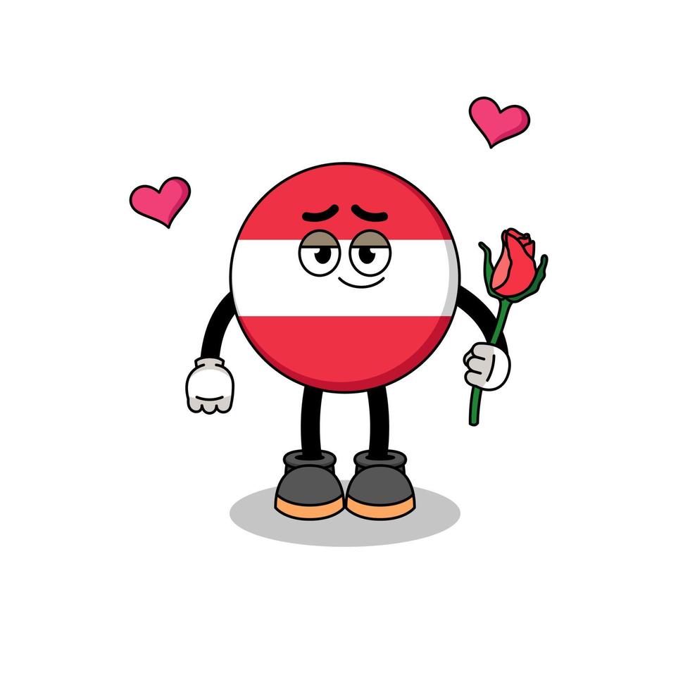 mascota de la bandera de austria enamorarse vector