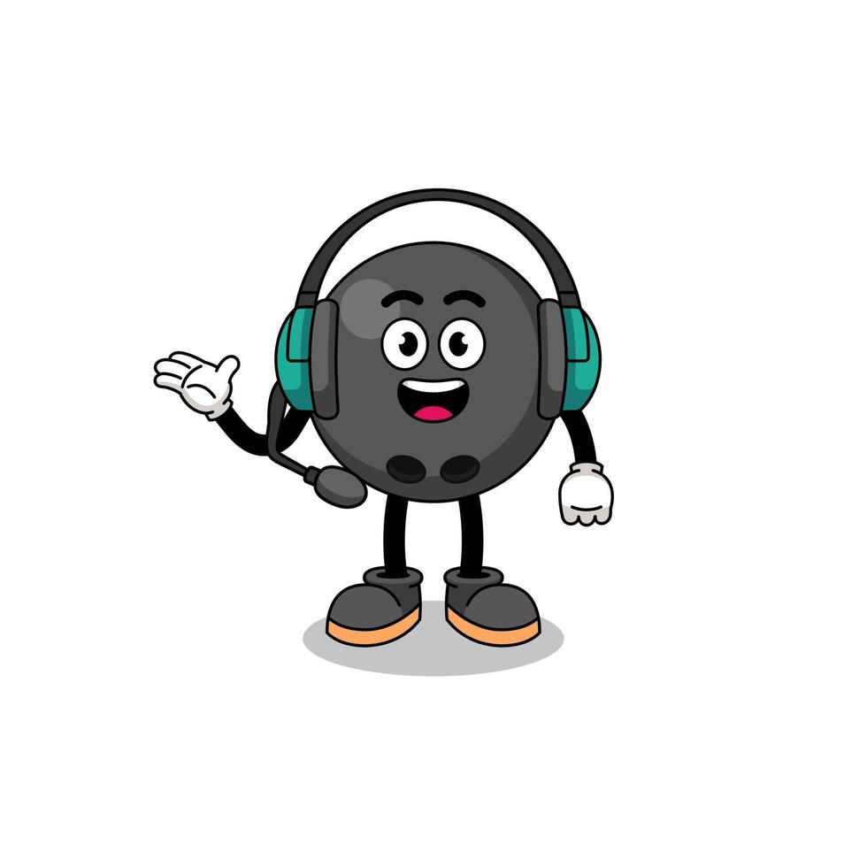 Mascot Illustration of bowling ball as a customer services vector