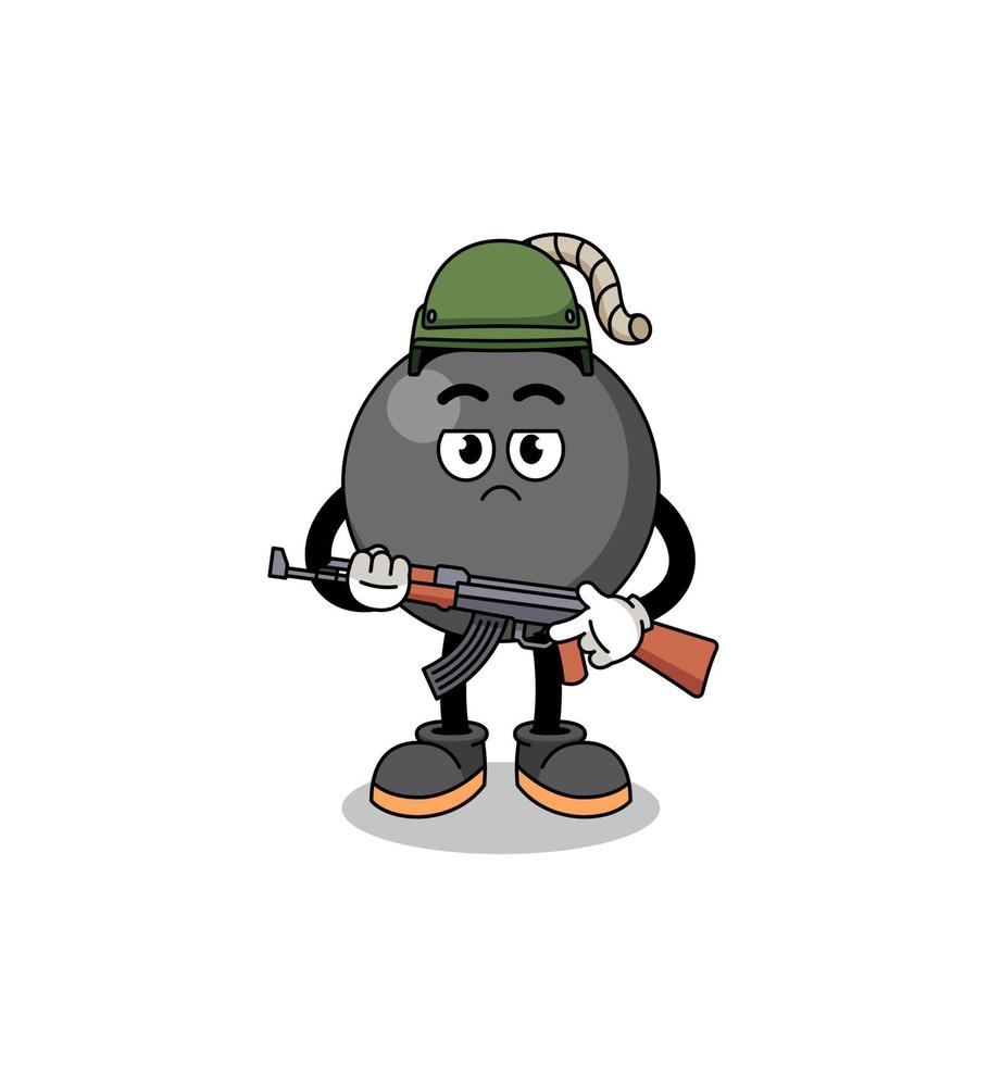 Cartoon of bomb soldier vector