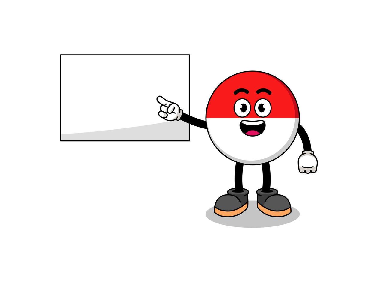 ilustración de la bandera de indonesia haciendo una presentación vector