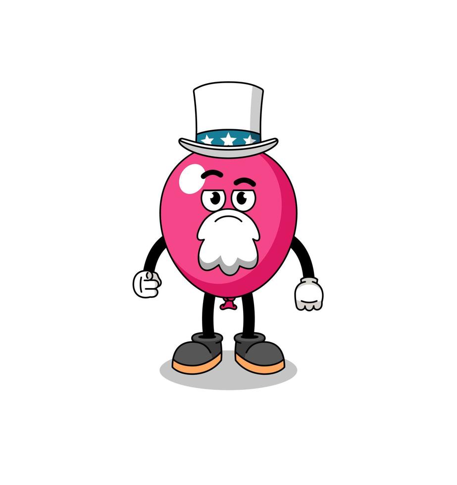 Illustration of balloon cartoon with i want you gesture vector