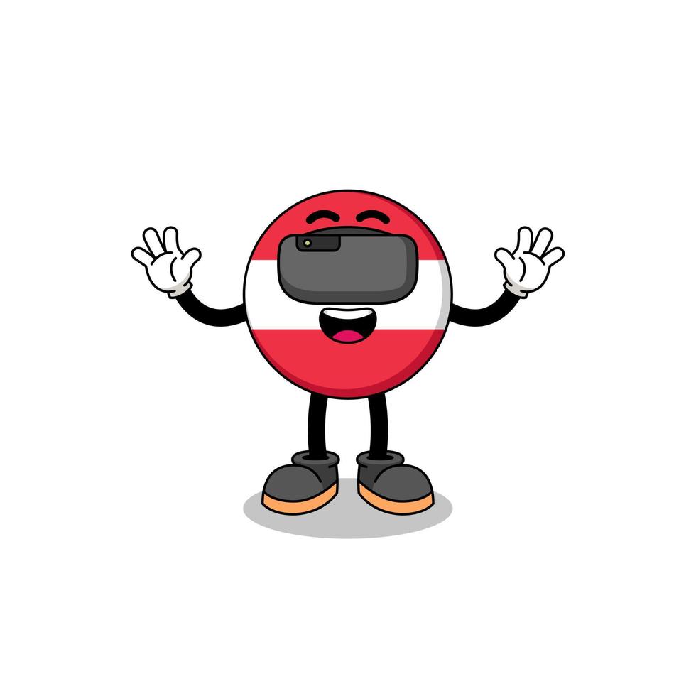 Illustration of austria flag with a vr headset vector