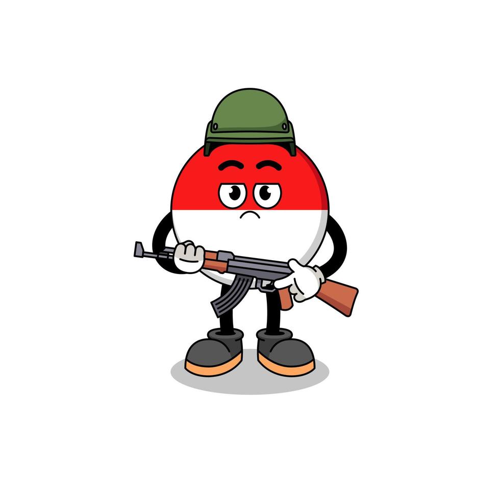 Cartoon of indonesia flag soldier vector