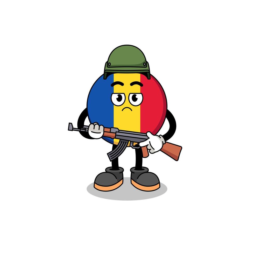 Cartoon of romania flag soldier vector