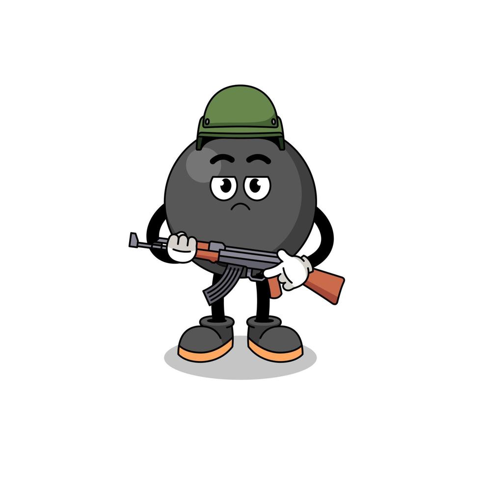 Cartoon of bowling ball soldier vector