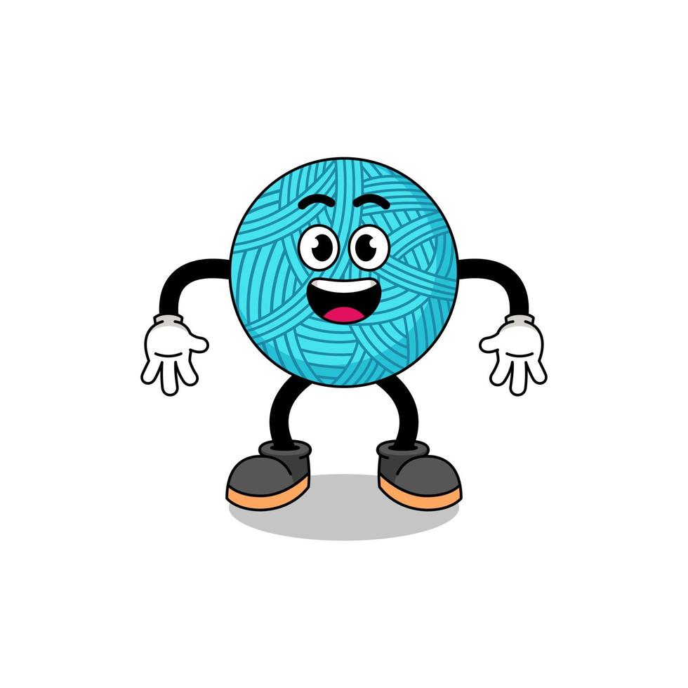yarn ball cartoon with surprised gesture vector