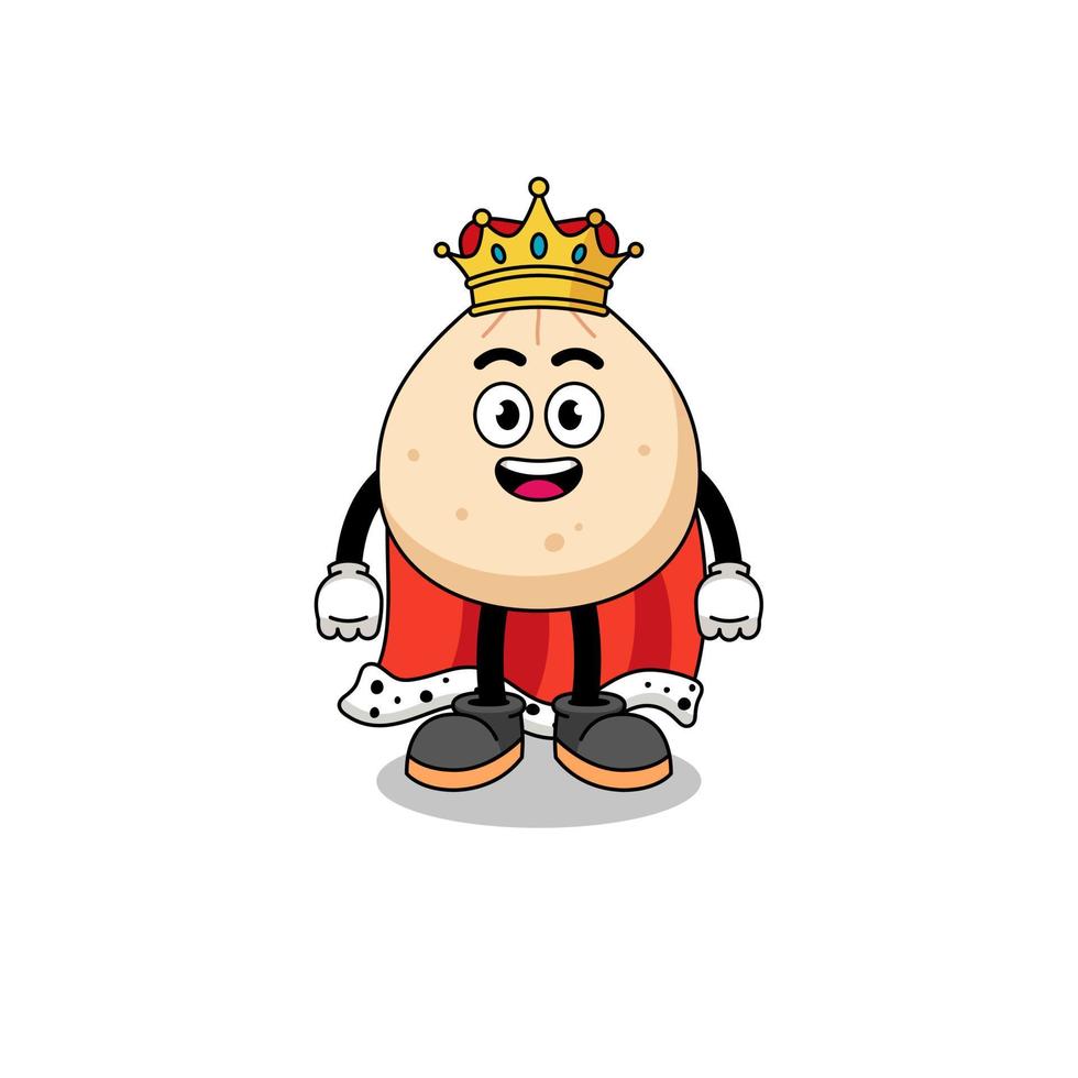 Mascot Illustration of meat bun king vector