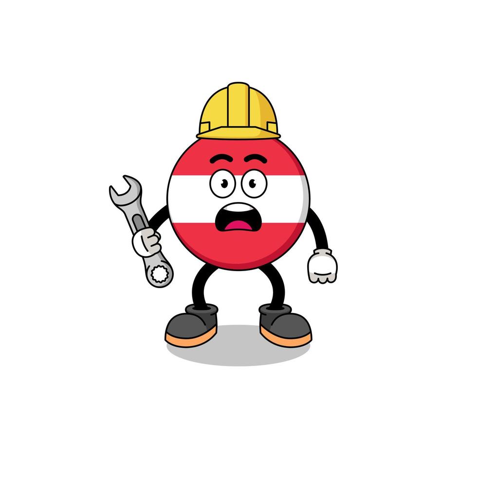 Character Illustration of austria flag with 404 error vector