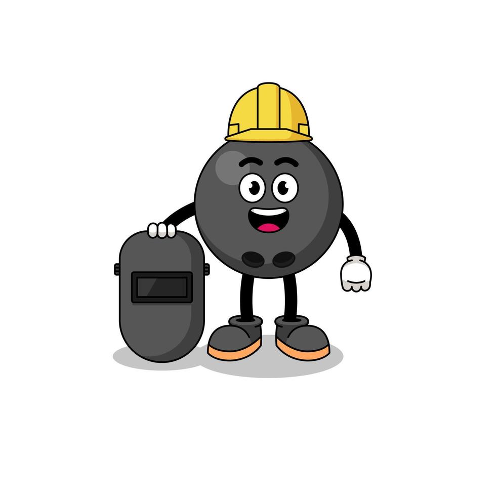 Mascot of bowling ball as a welder vector