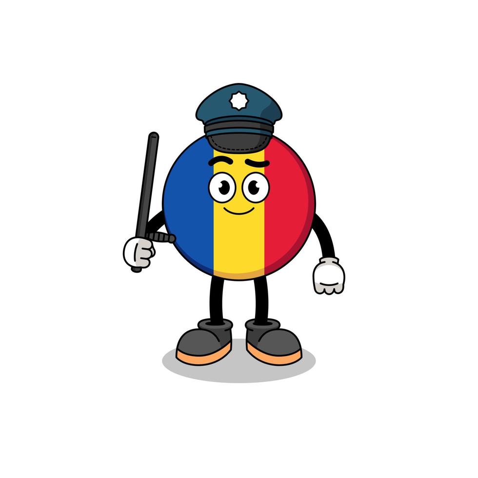 Cartoon Illustration of romania flag police vector