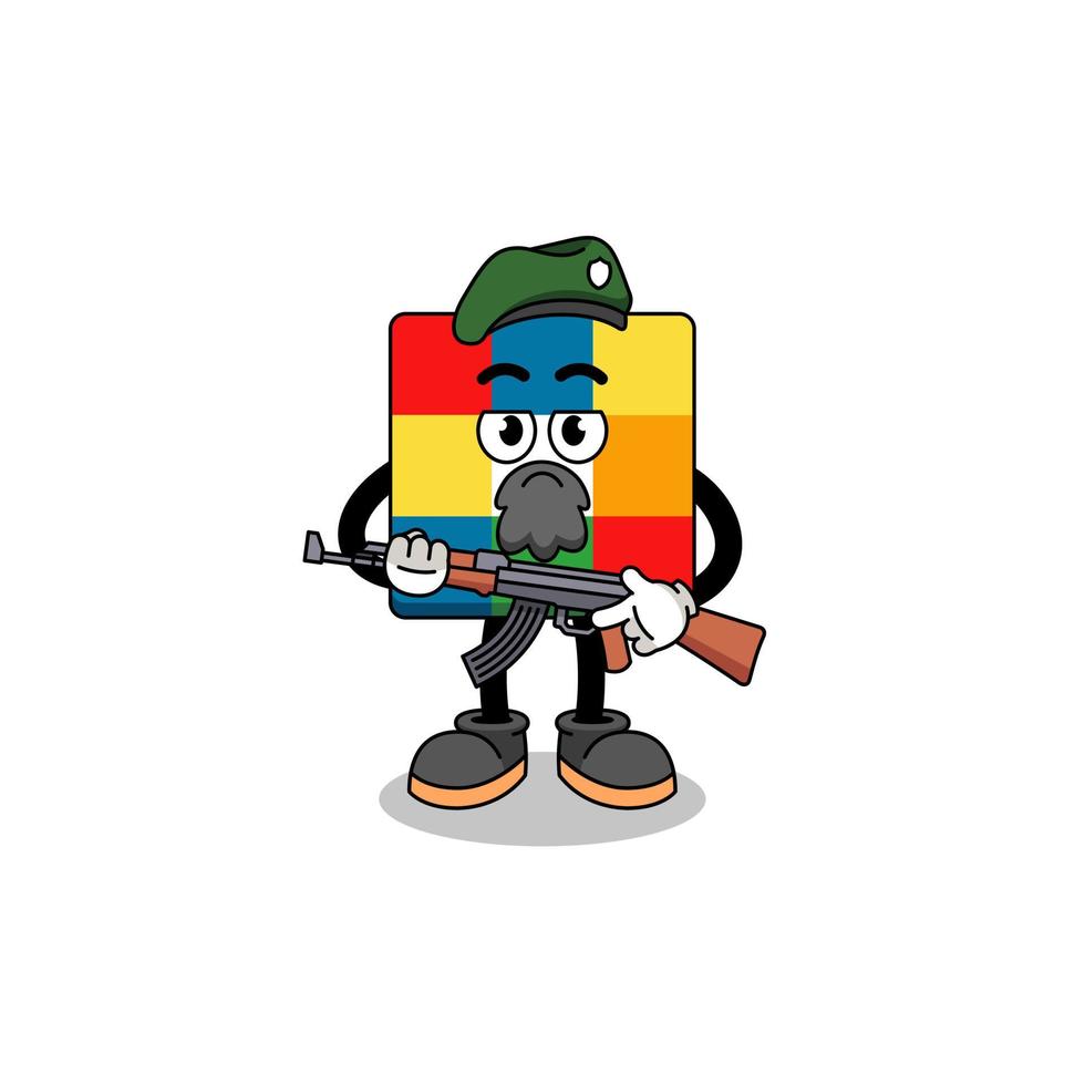 Character cartoon of cube puzzle as a special force vector