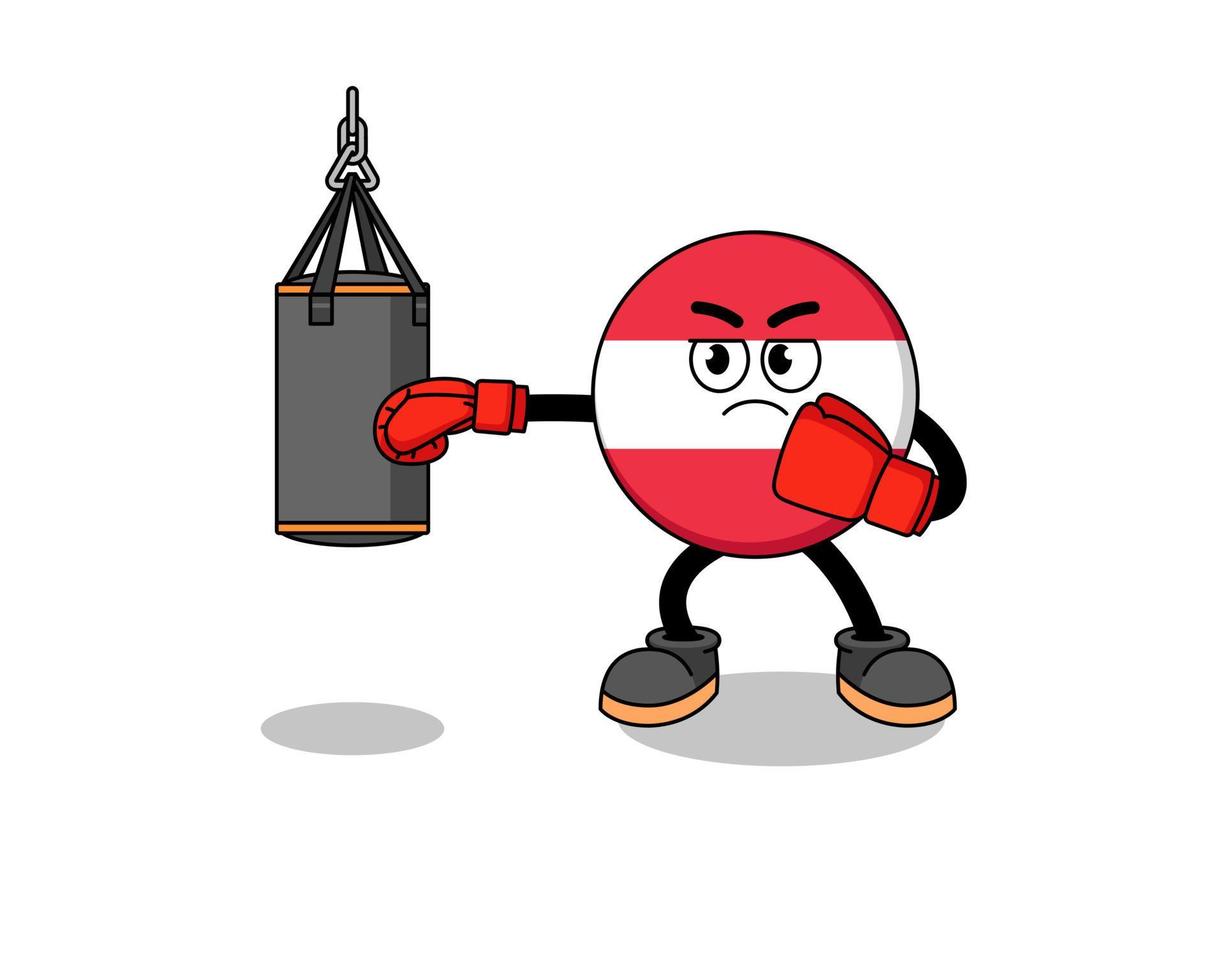 ilustración, de, bandera de austria, boxeador vector