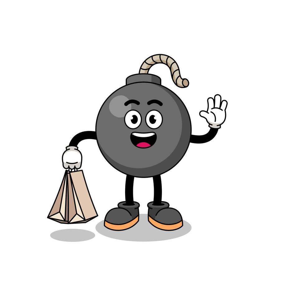 Cartoon of bomb shopping vector