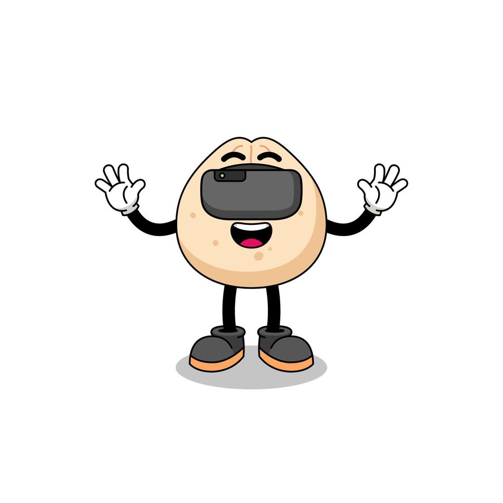 Illustration of meat bun with a vr headset vector