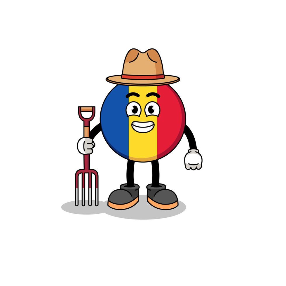 Cartoon mascot of romania flag farmer 6849287 Vector Art at Vecteezy