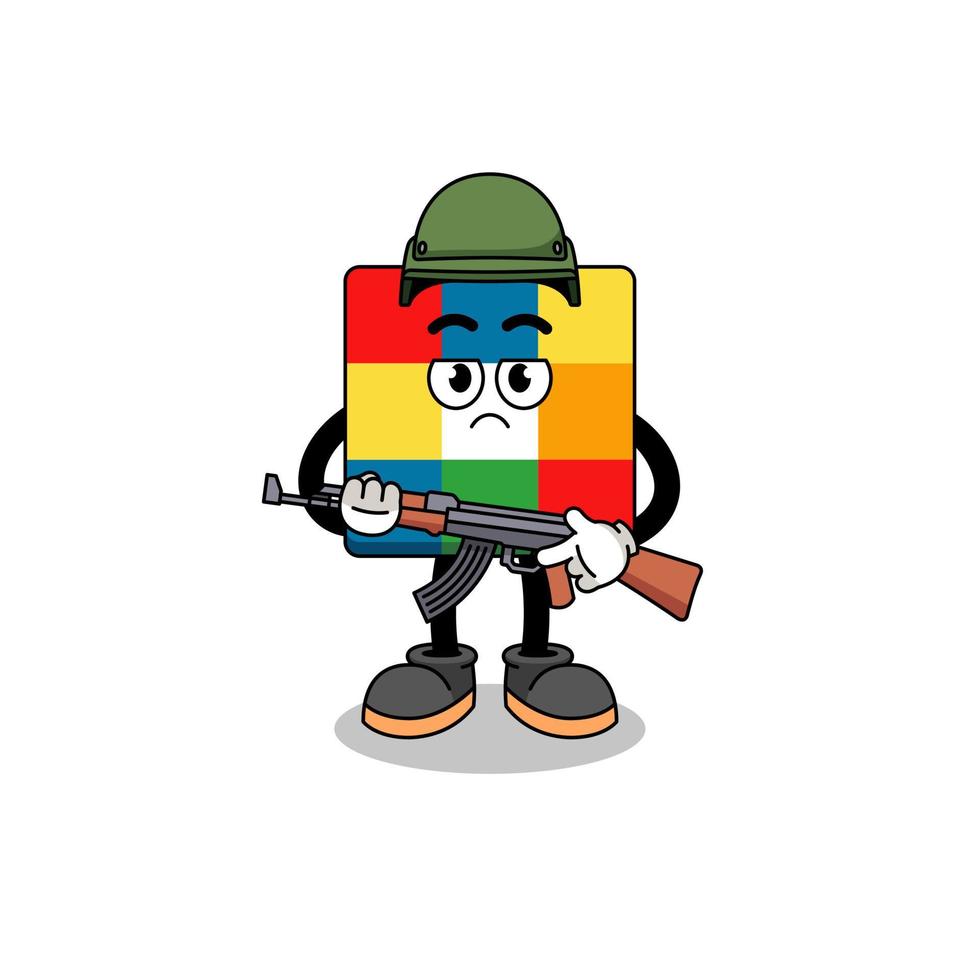 Cartoon of cube puzzle soldier vector