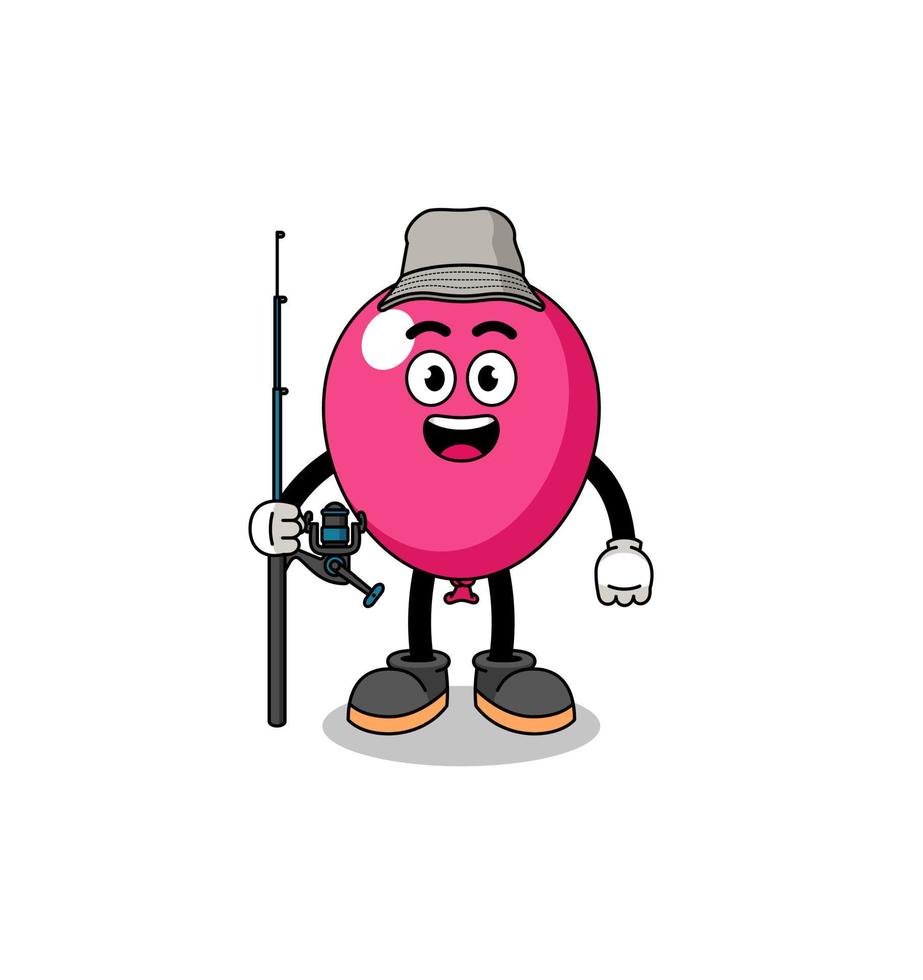 ilustración de la mascota del pescador de globos vector